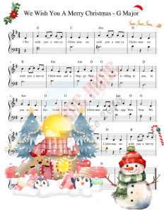 sheet piano we wish you a merry a christmas