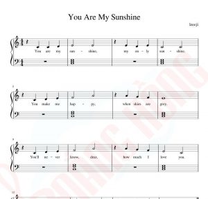 You are my sunshine piano sheet